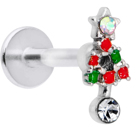 16G 5/16 Red Green Gem Christmas Tree Labret Monroe Tragus