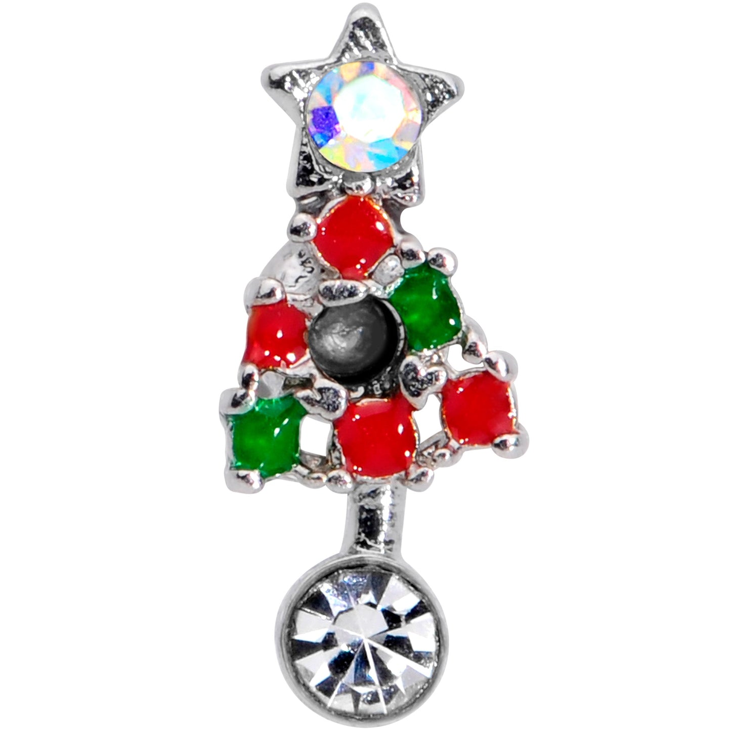 16G 5/16 Red Green Gem Christmas Tree Labret Monroe Tragus