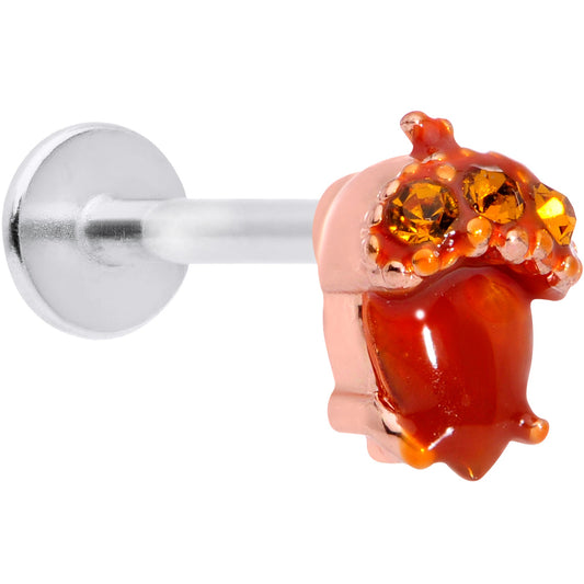 16G 5/16 Brown Gem Fall Autumn Acorn Labret Monroe Tragus