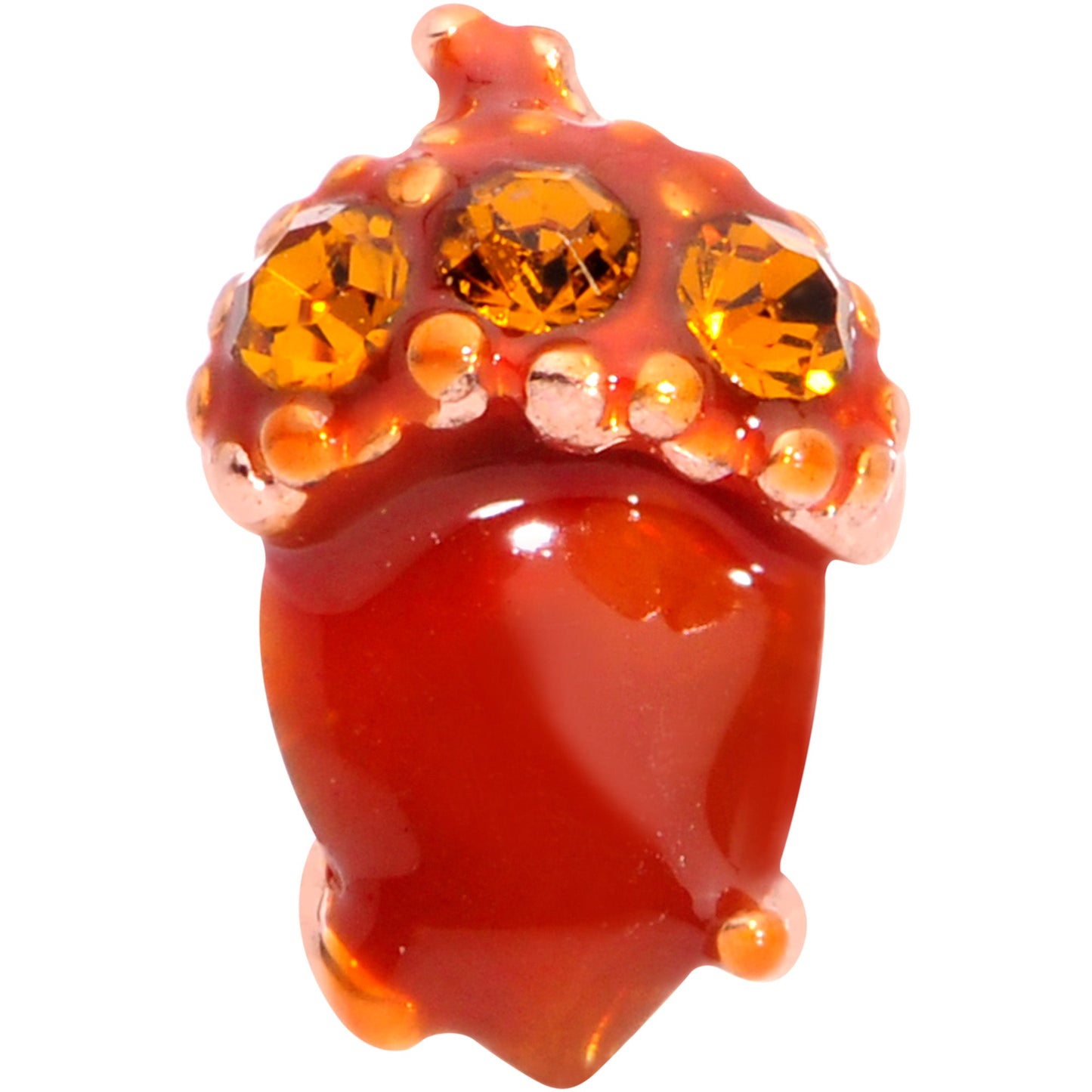 16G 5/16 Brown Gem Fall Autumn Acorn Labret Monroe Tragus