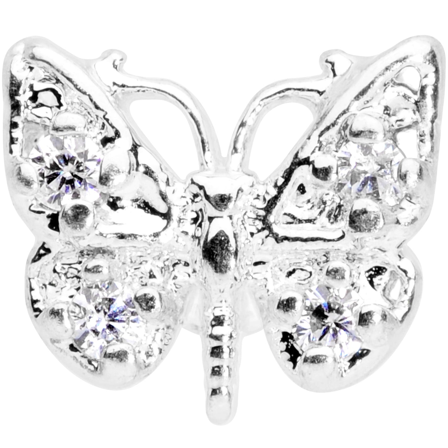 16G 5/16 Clear Gem Butterfly Labret Monroe Tragus