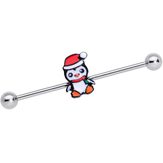 14G Santa Penguin Christmas Industrial Barbell 38mm