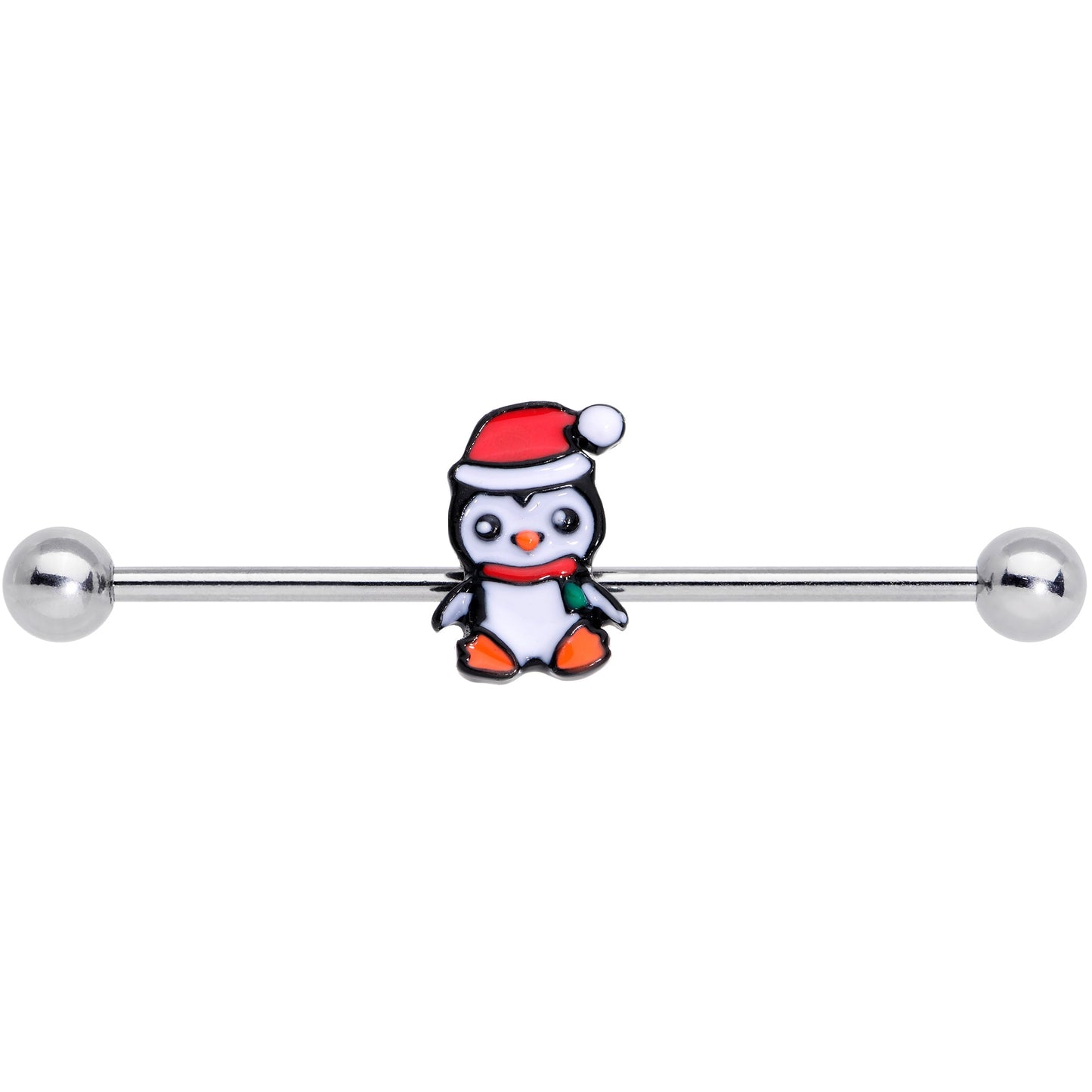 14G Santa Penguin Christmas Industrial Barbell 38mm