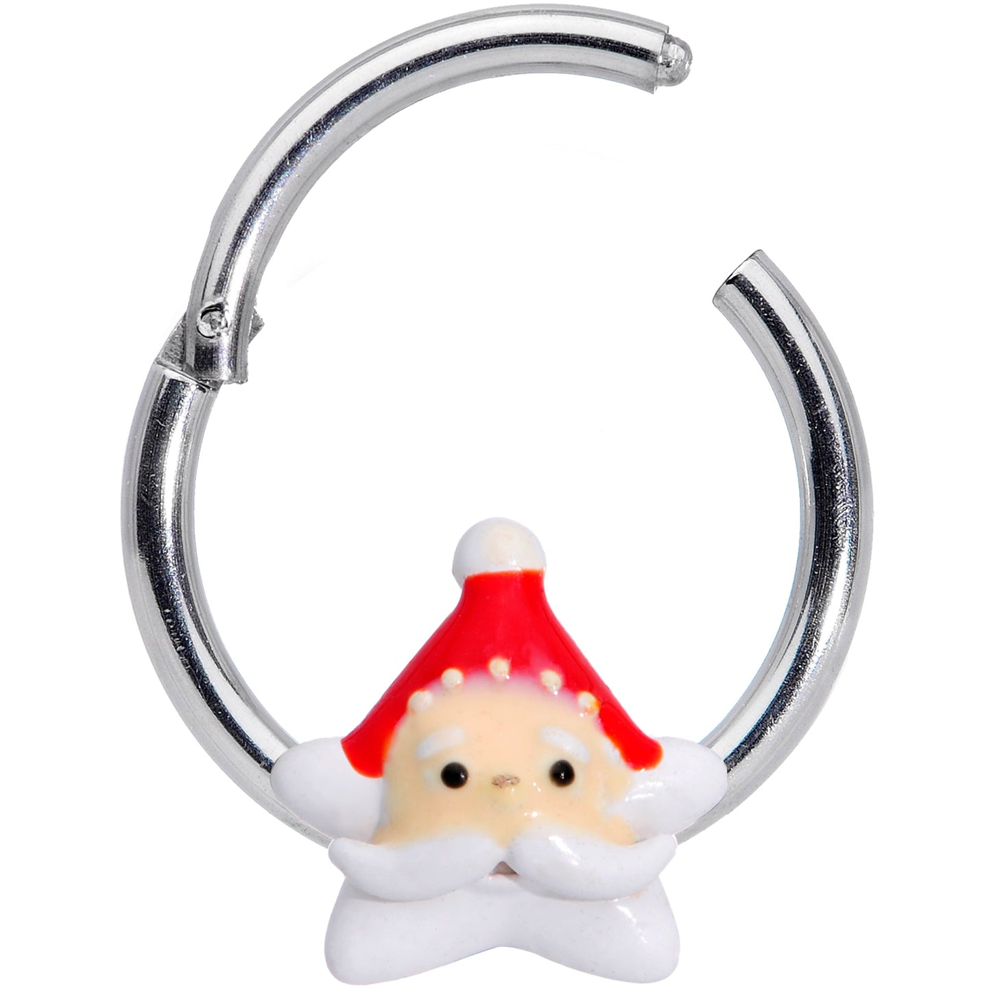16G 3/8 Santas Beard Christmas Hinged Segment Ring