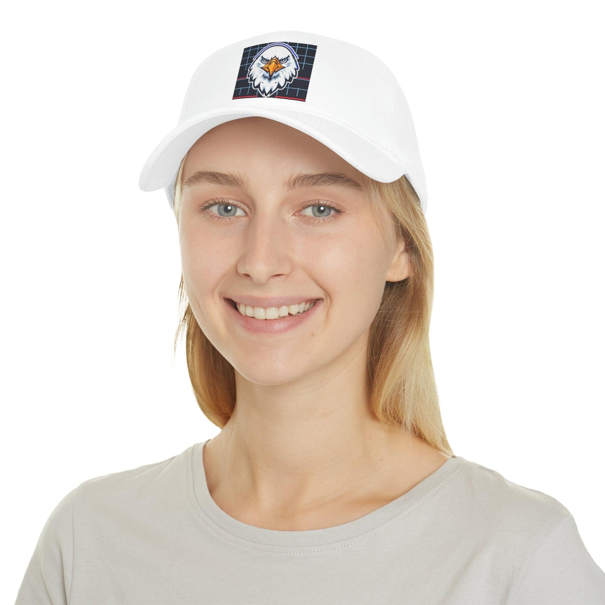 Bald Eagle Grid Graphic Low Profile Baseball Cap - Lizard Vigilante