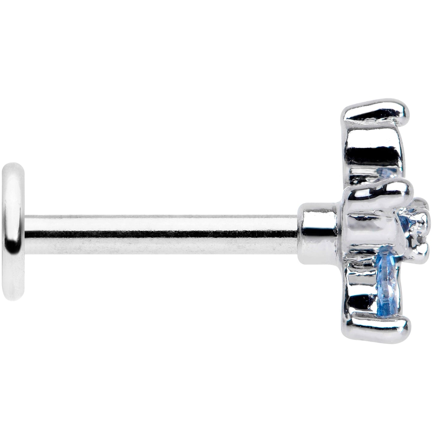 16G 5/16 Aqua Gem Pretty Petals Flower Labret Monroe Tragus