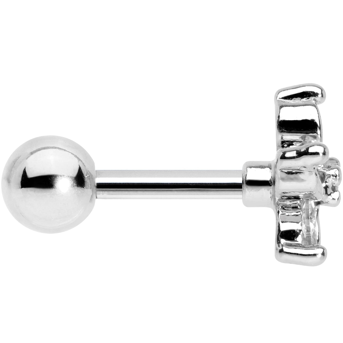 16G 1/4 Clear Gem Pretty Petals Flower Cartilage Tragus Earring