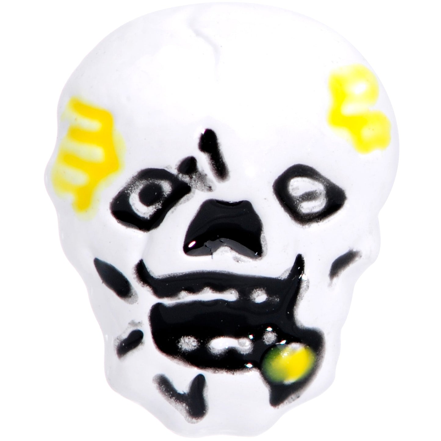 16G 1/4 Black White Skull Halloween Cartilage Tragus Earring