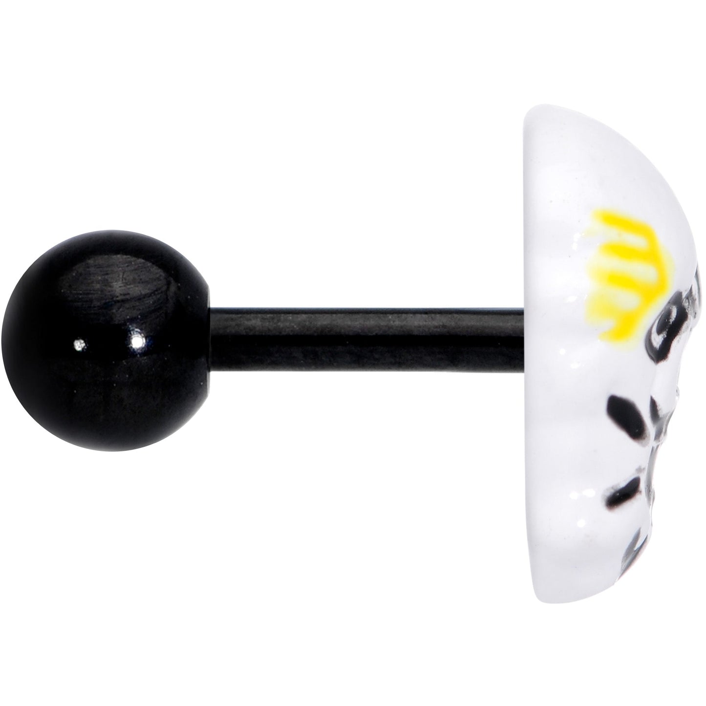 16G 1/4 Black White Skull Halloween Cartilage Tragus Earring