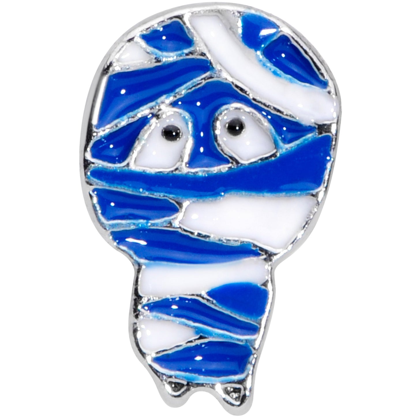 16G 1/4 Blue White Mummy Halloween Cartilage Tragus Earring