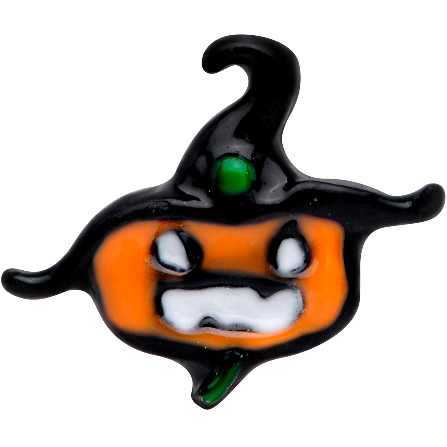 20G 1/4 Gold Tone Growling Pumpkin Halloween Nose Bone