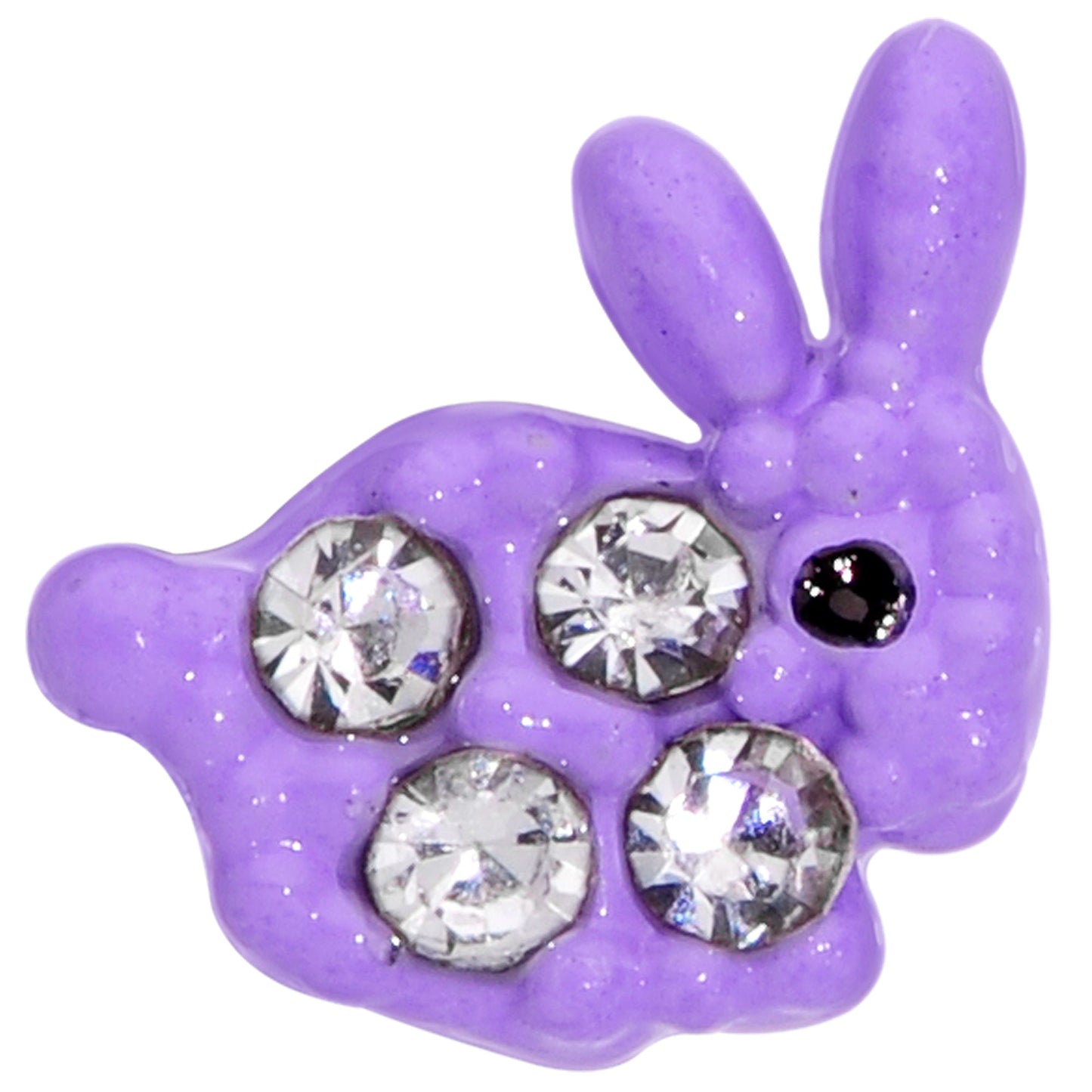 16G 1/4 Clear Gem Purple Easter Bunny Cartilage Tragus Earring