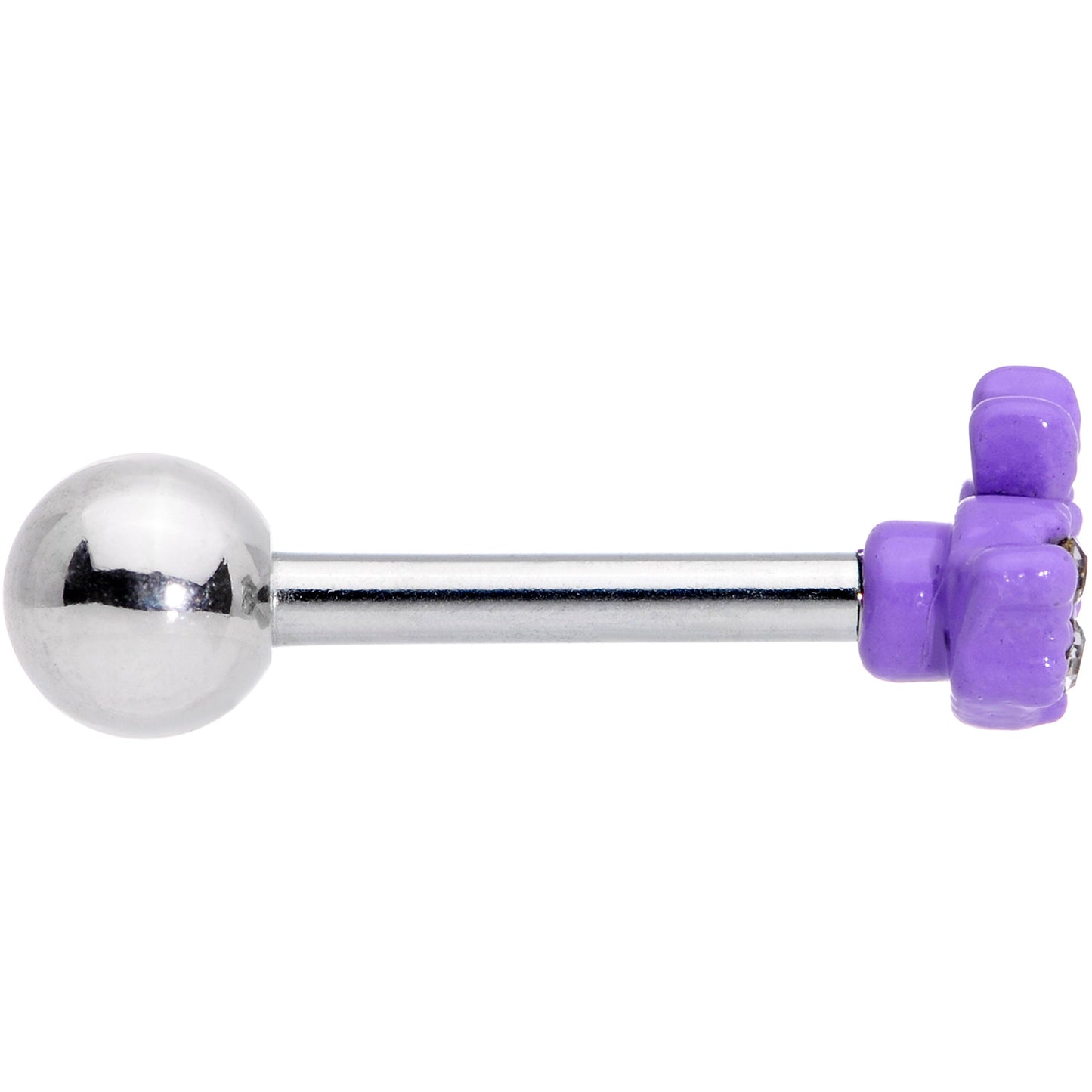 16G 1/4 Clear Gem Purple Easter Bunny Cartilage Tragus Earring