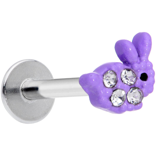 16G 5/16 Clear Gem Purple Easter Bunny Labret Monroe Tragus