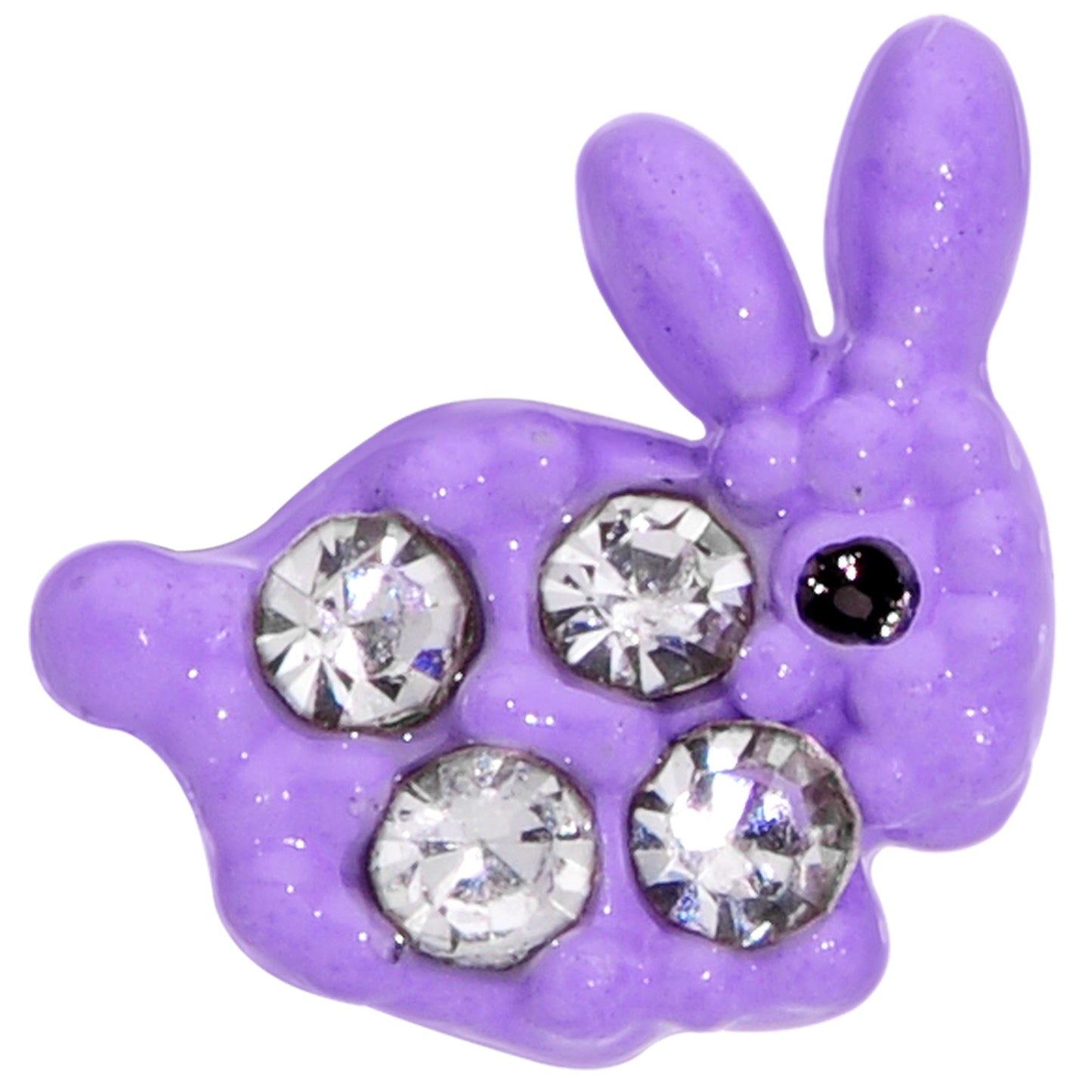 16G 5/16 Clear Gem Purple Easter Bunny Labret Monroe Tragus