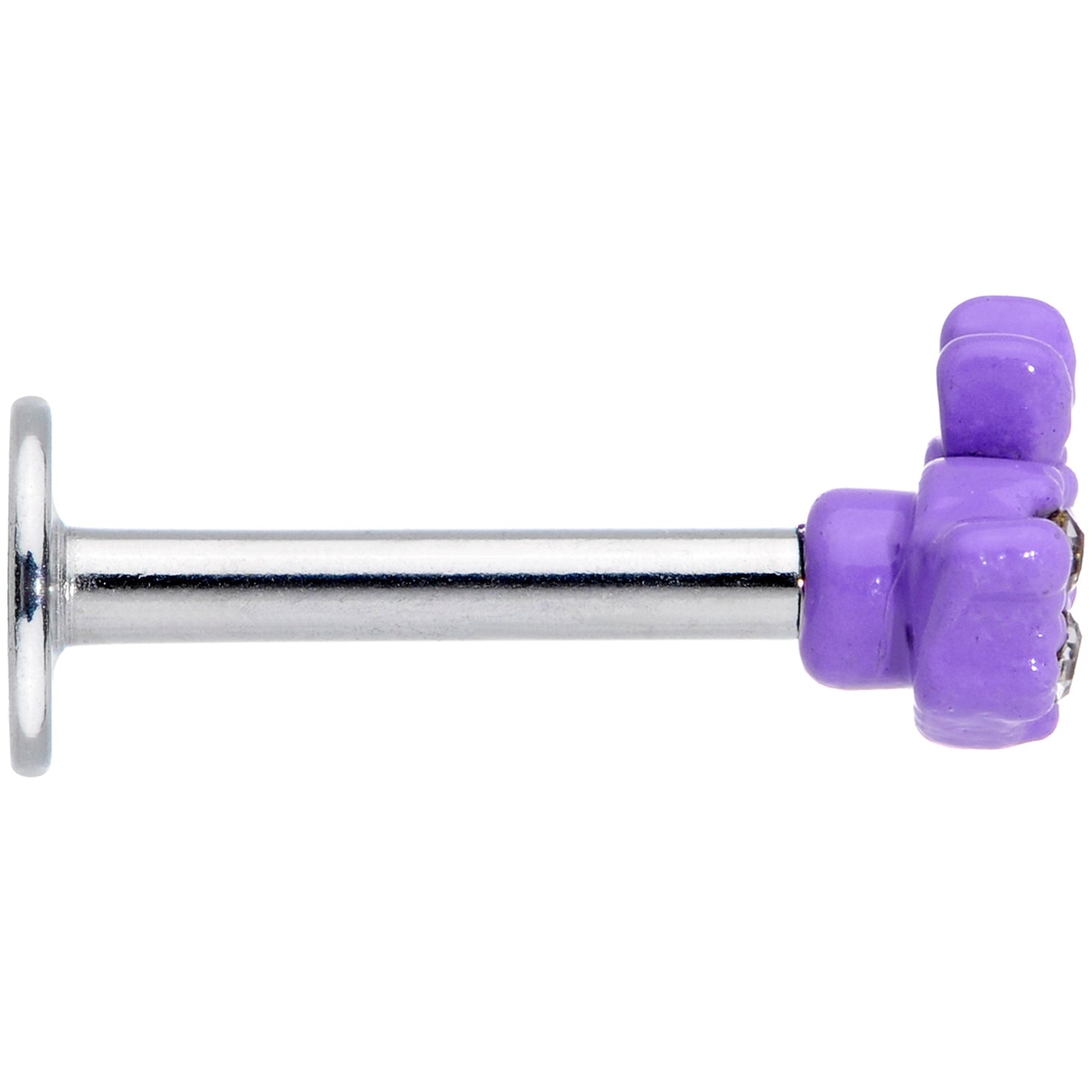 16G 5/16 Clear Gem Purple Easter Bunny Labret Monroe Tragus