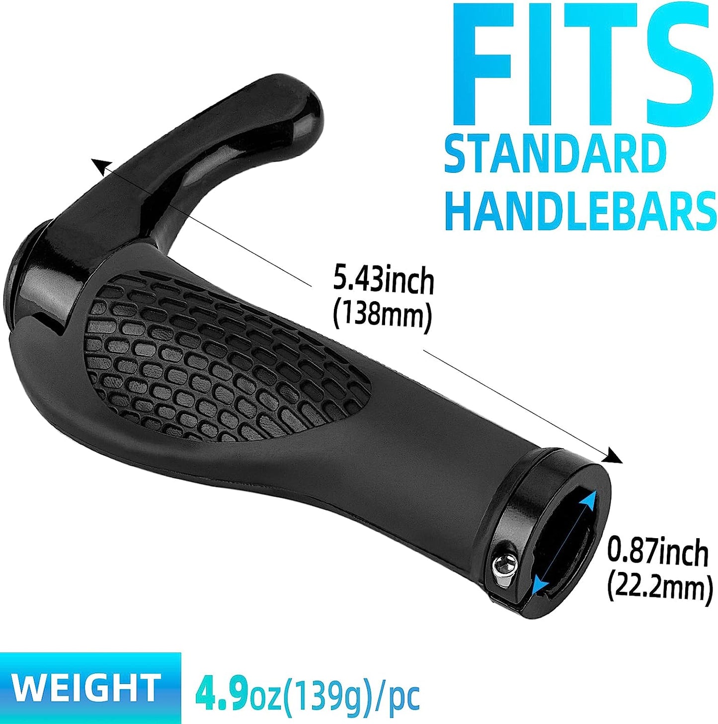 Single Lock-on Bike Grips Ergonomic Non-Slip Rubber