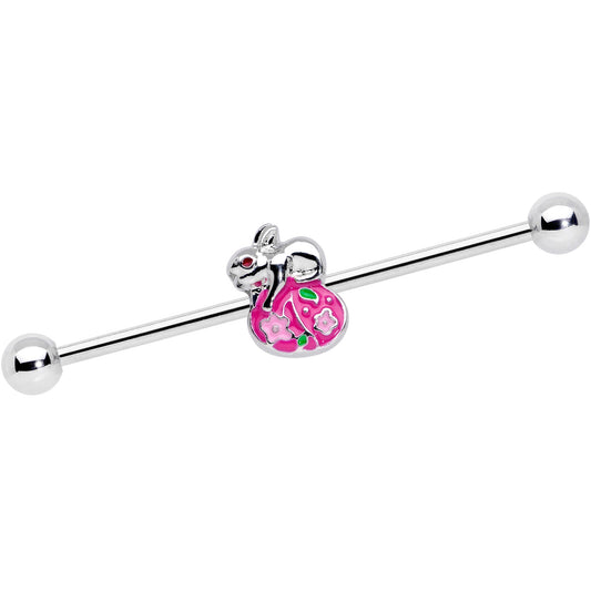 14G Bunny Rabbit Easter Egg Industrial Barbell 38mm