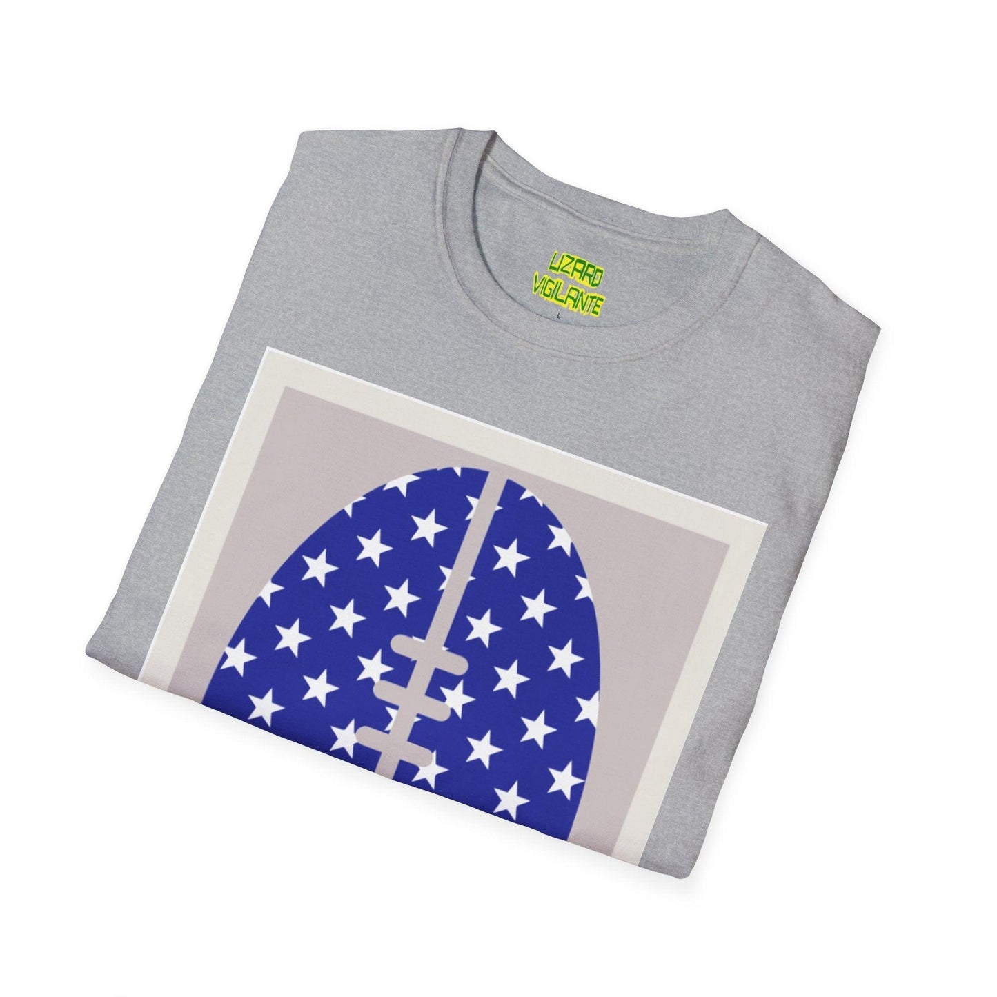 Patriotic American Football Unisex Softstyle T-Shirt - Lizard Vigilante