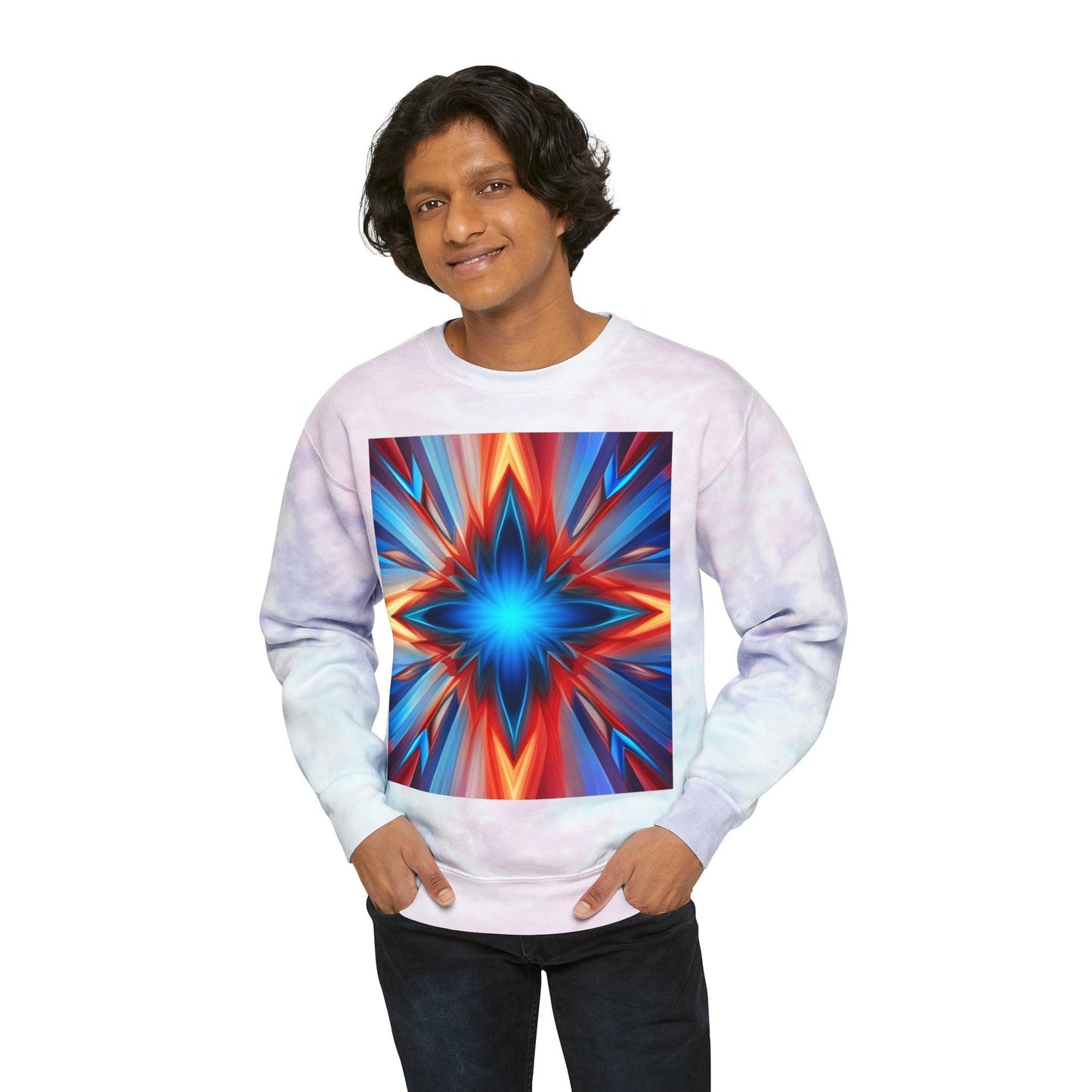 Comfortable StarBust Unisex Tie-Dye Sweatshirt - Lizard Vigilante