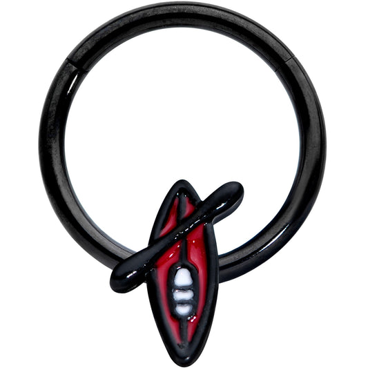 16G 3/8 Black Red Summer Kayak Boat Hinged Segment Ring