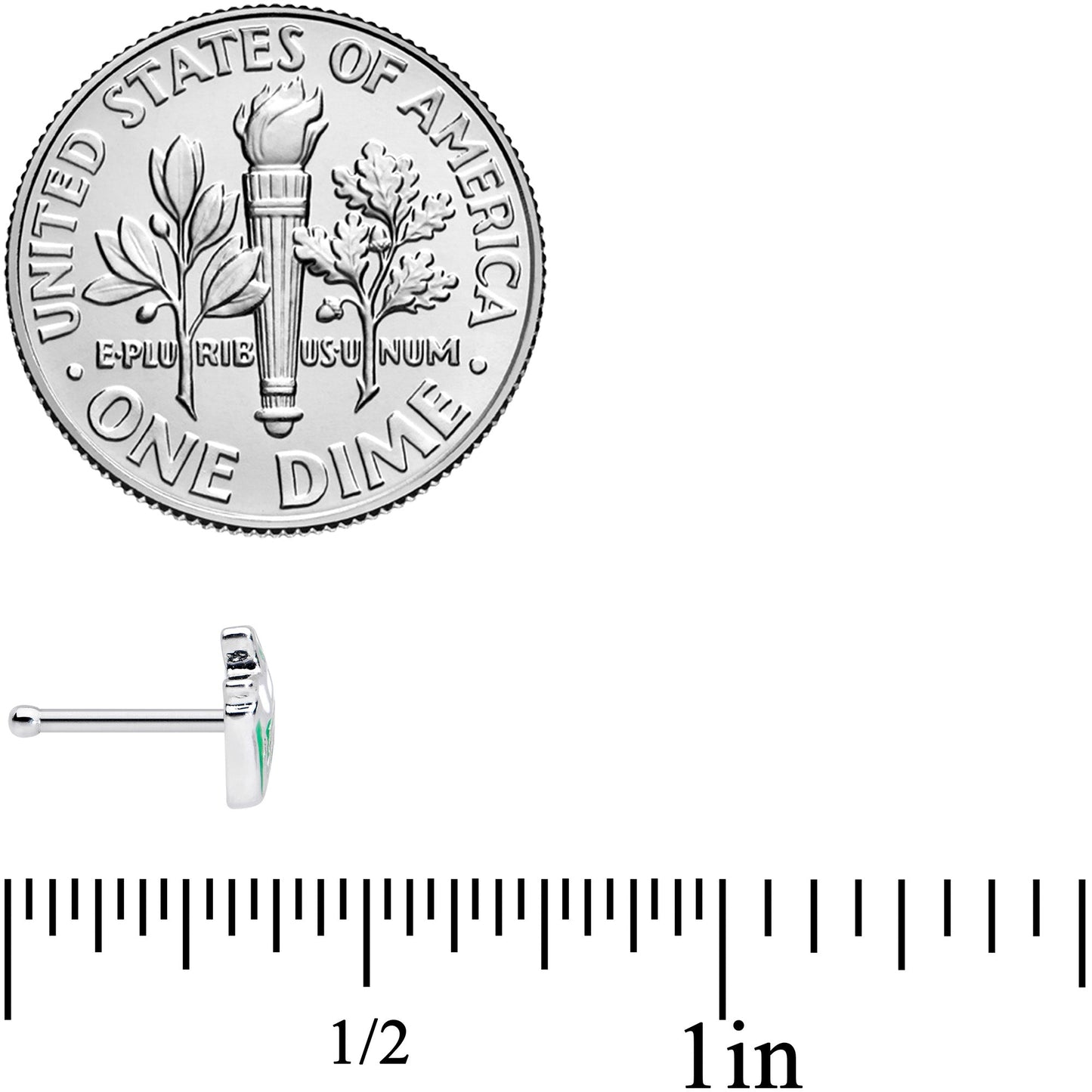 20G 1/4 Springtime White Tulip Flowers Nose Bone