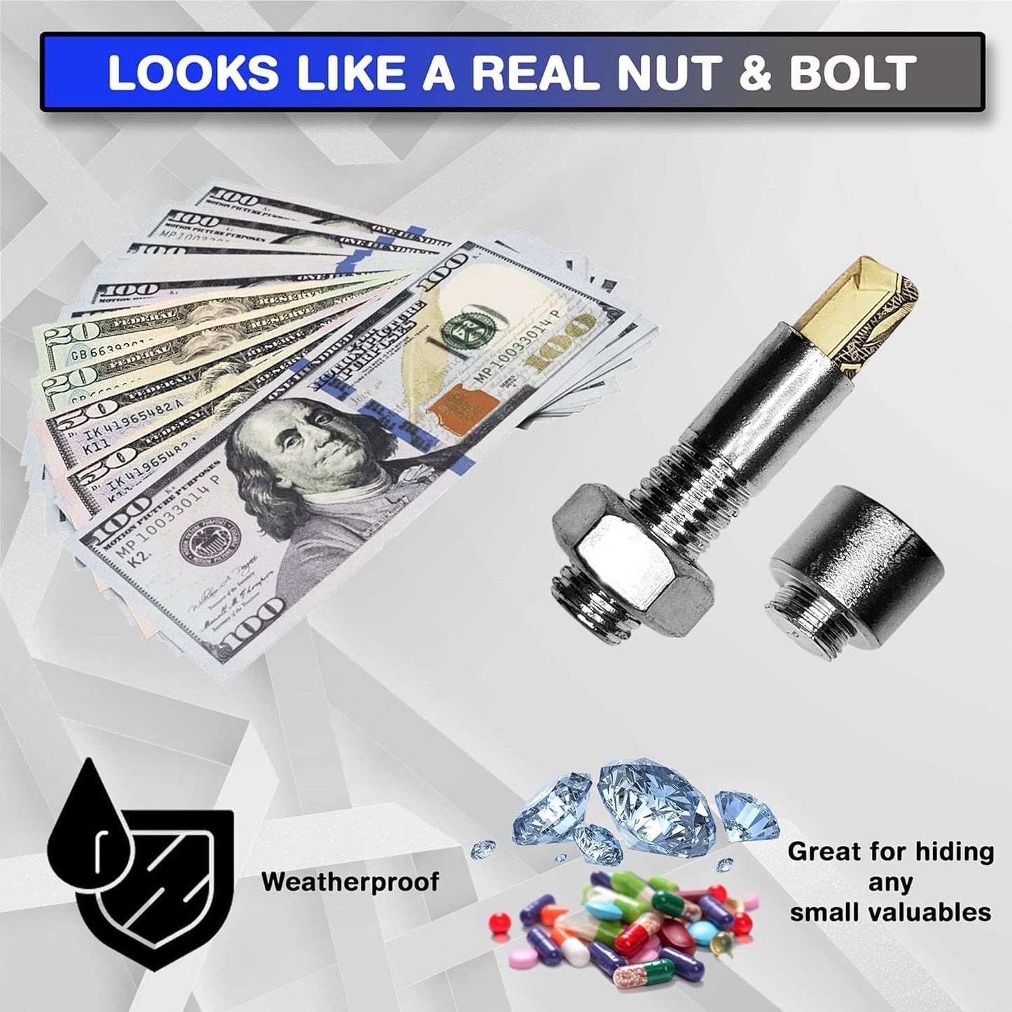 Fake Bolt Diversion Safe - Hidden Safes In Plain Sight To Keep Your Valuable Items Safe