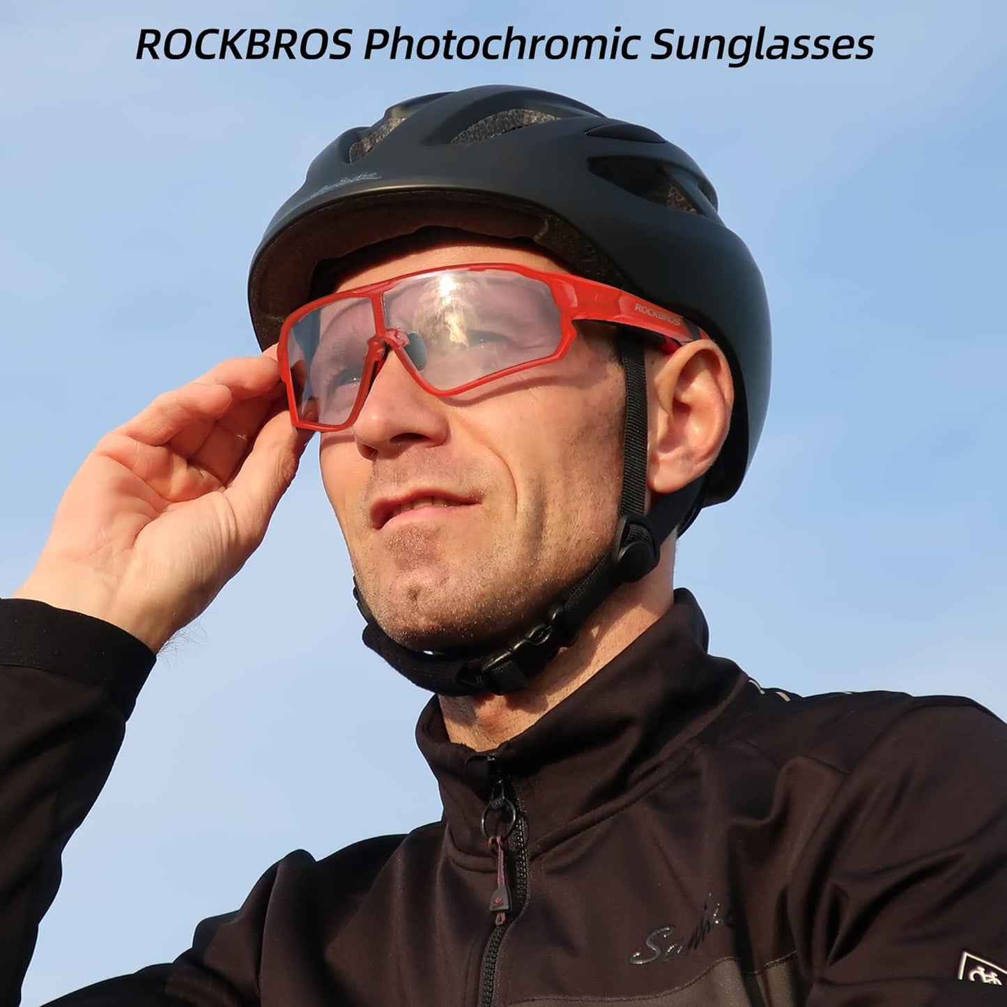 ROCKBROS Photochromic Cycling Sunglasses UV Protection Windproof Lightweight
