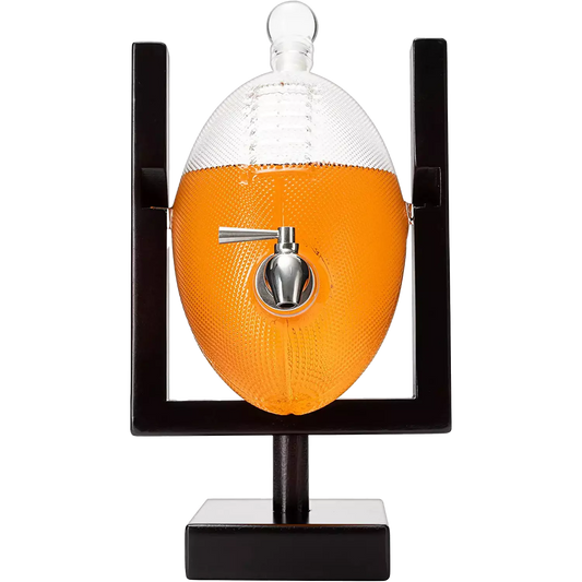 Football Decanter for Whiskey, Wine, Water & Other Liquids - Spigot Faucet - 1400ml Fantasy & Monday Night Football Decorations Decor Liquor Dispenser Gifts for Men Dad, Decanters for Alcohol