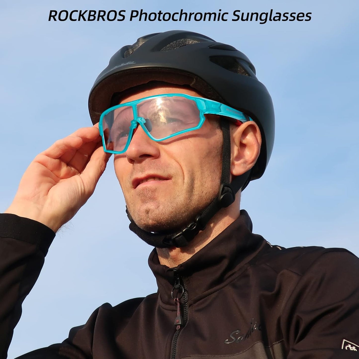 ROCKBROS Photochromic Cycling Sunglasses UV Protection Windproof Lightweight