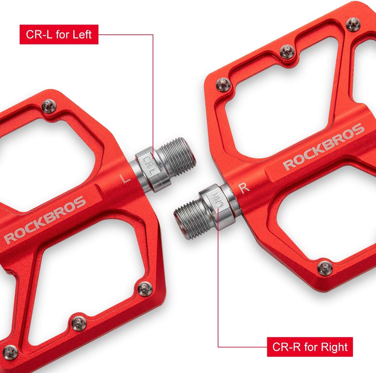 ROCKBROS Bike Pedals Lightweight Aluminum Platform 9/16'' Sealed Bearing