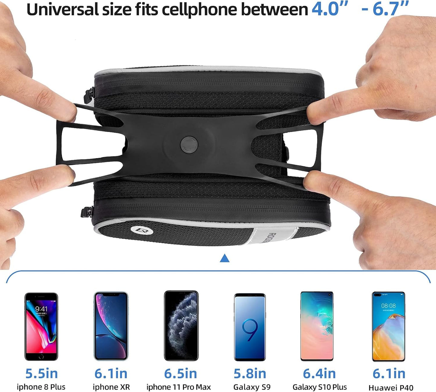 ROCKBROS Bike Front Frame Bag Top Tube Bike Phone Mount Bag Waterproof