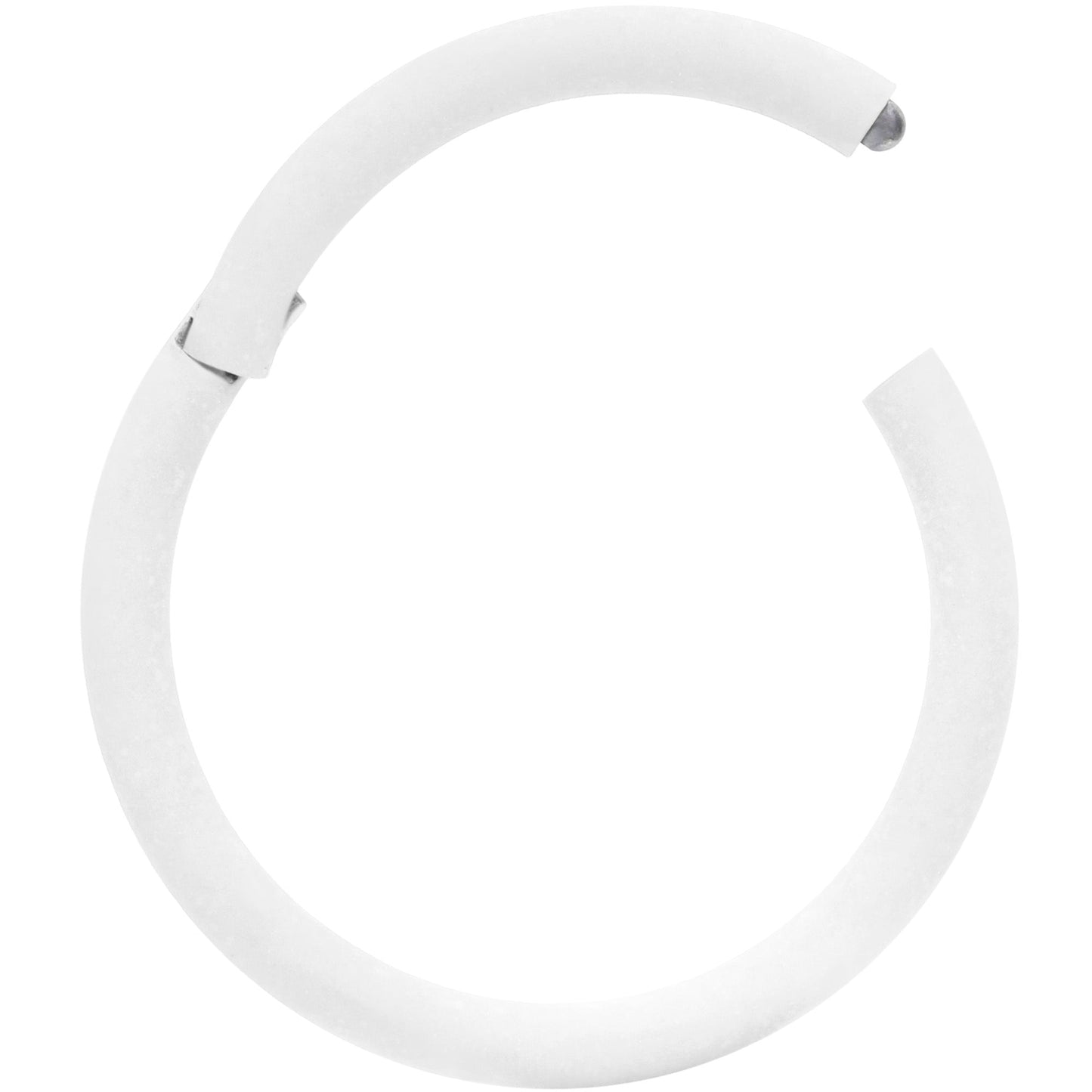 18G 3/8 White Matte Cartilage Hinged Segment Ring