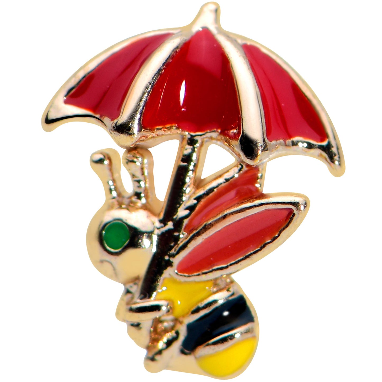 16G 1/4 Gold Tone Rainy Day Umbrella Bee Cartilage Tragus Earring