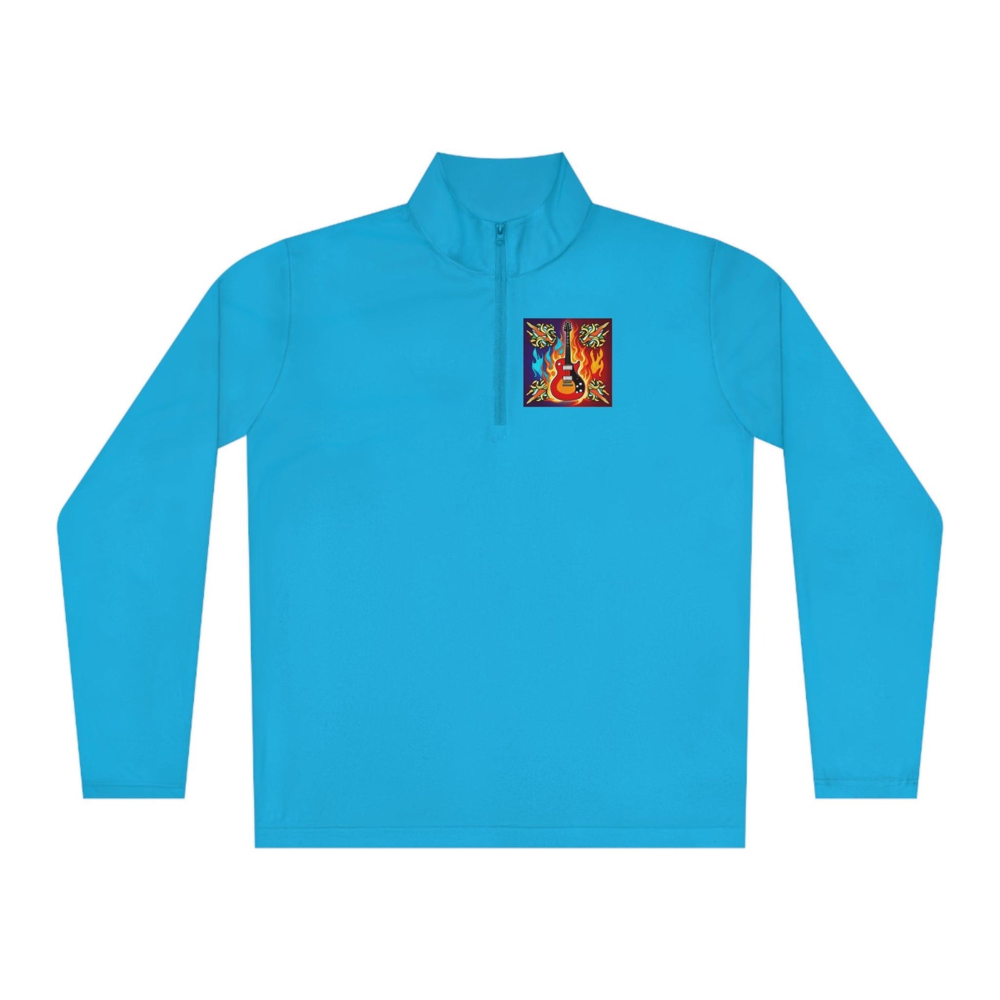 Flaming Axe Unisex Quarter-Zip Pullover - Lizard Vigilante