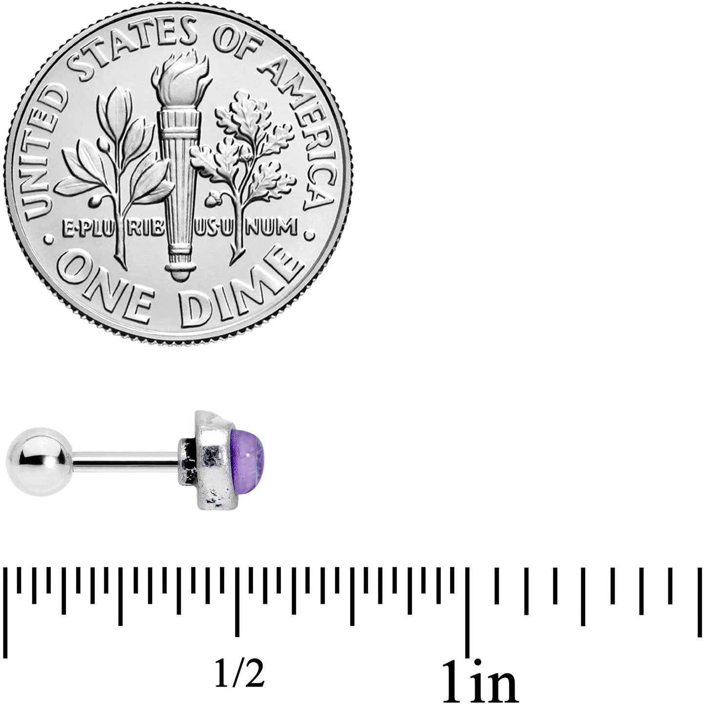 16G 1/4 Blue Faux Opal Elegant Elephant Cartilage Tragus Earring