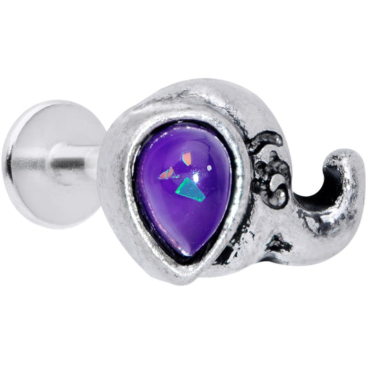 16G 5/16 Blue Faux Opal Elegant Elephant Labret Monroe Tragus