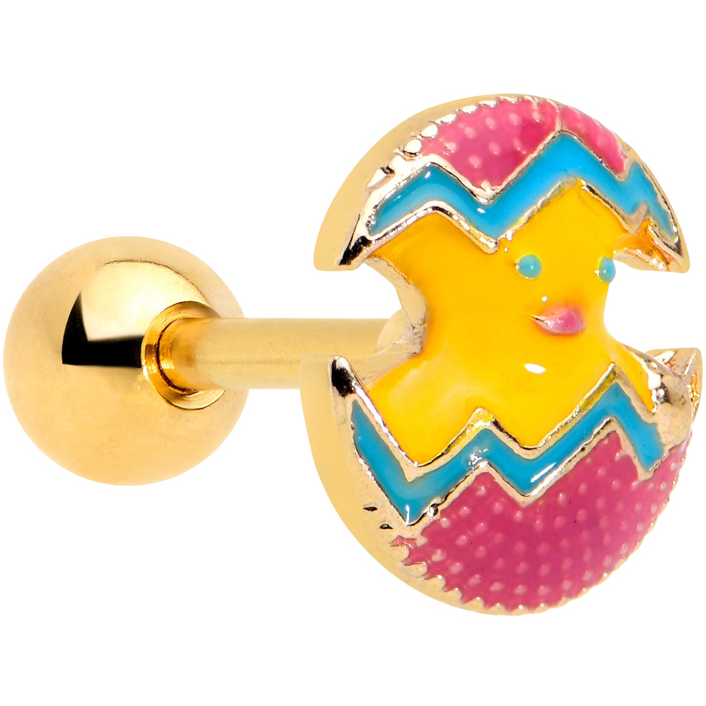 16G 1/4 Gold Tone Red Fancy Easter Chick Cartilage Tragus Earring