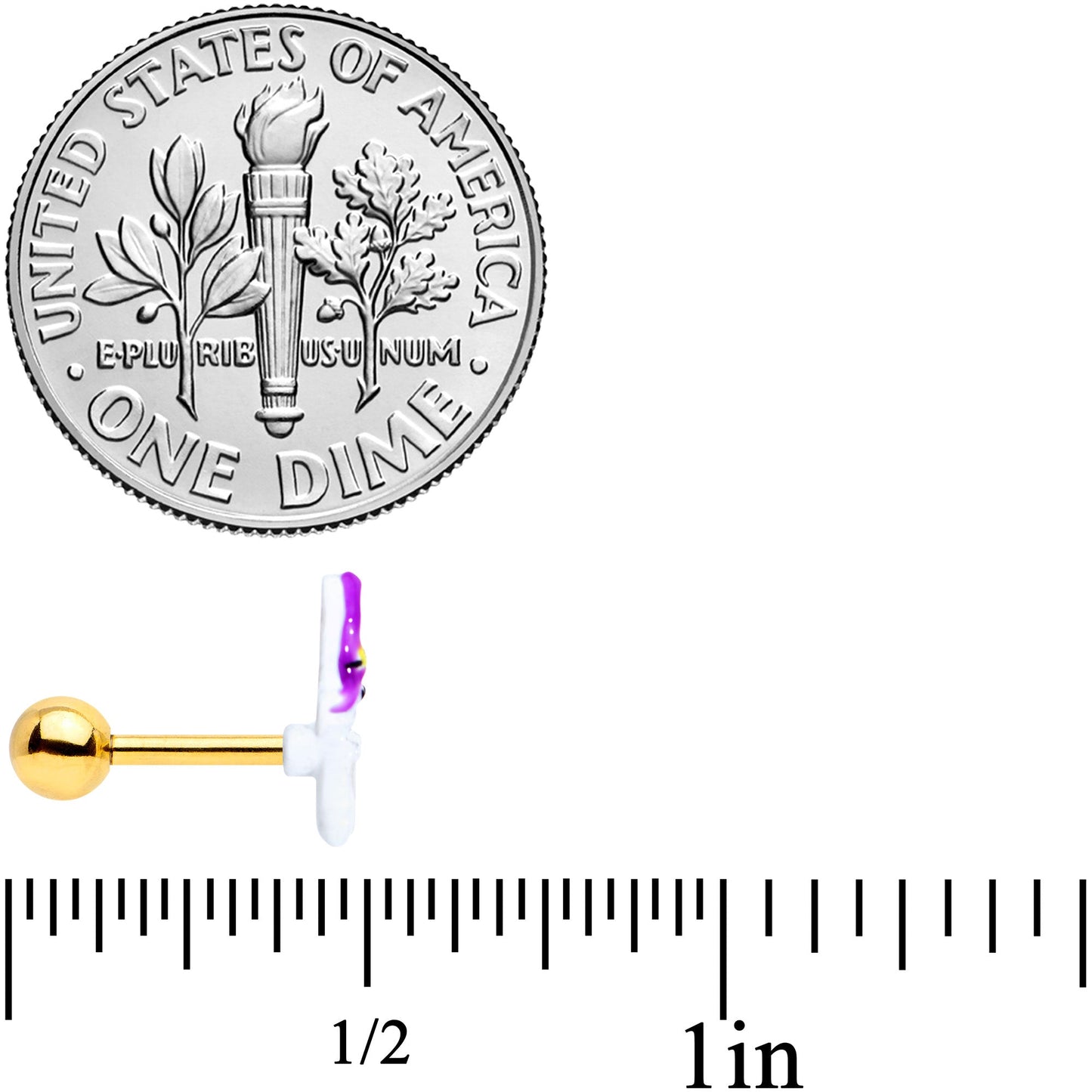 16G 1/4 Gold Tone Ghost Witch Halloween Cartilage Tragus Earring