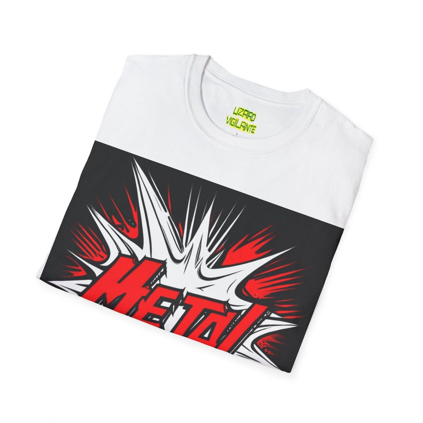 Red METAL Logo Unisex Softstyle T-Shirt - Lizard Vigilante