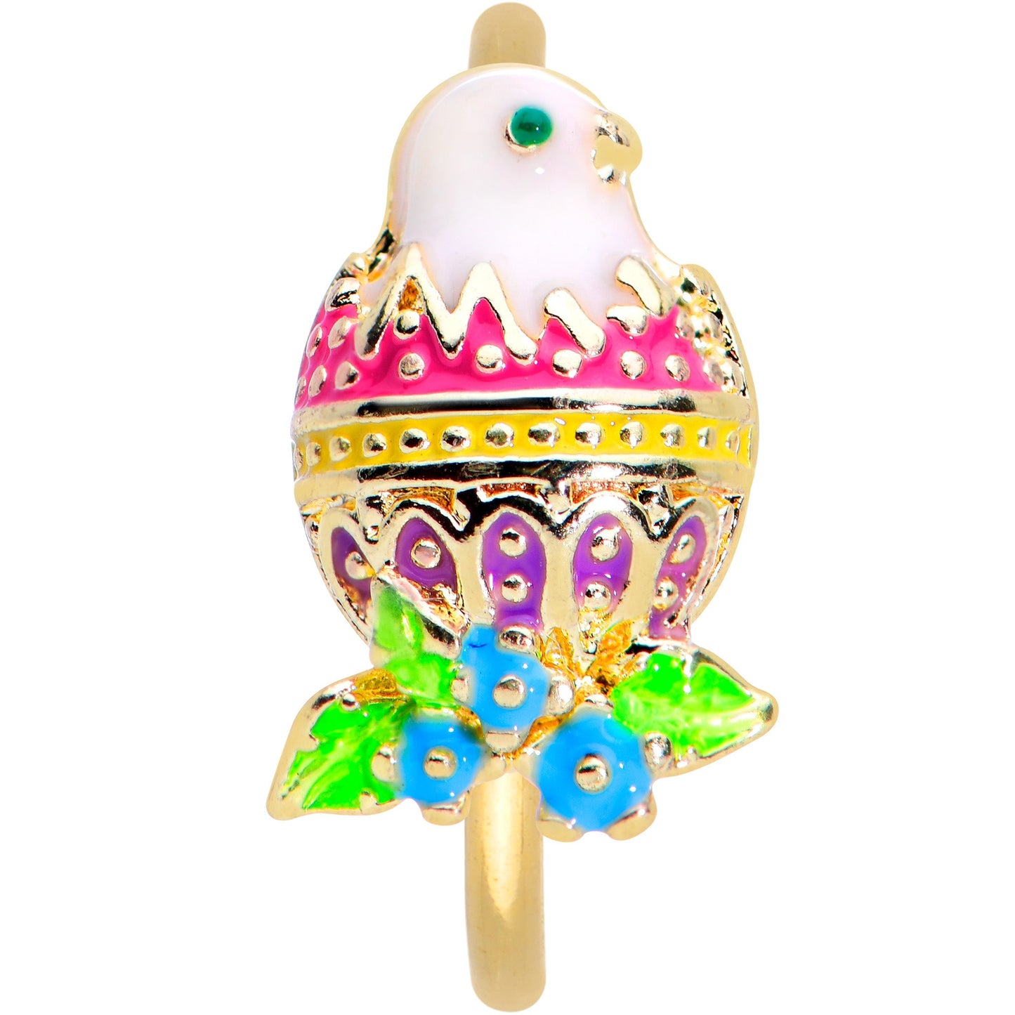 20G 5/16 Gold Tone Hatched Chick Easter Egg Nose Hoop