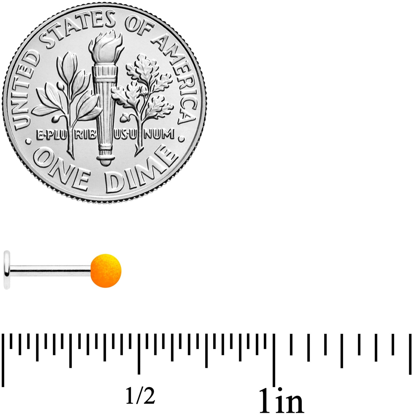 16G 5/16 Orange Yellow Ombre Soft Finish Labret Monroe Tragus