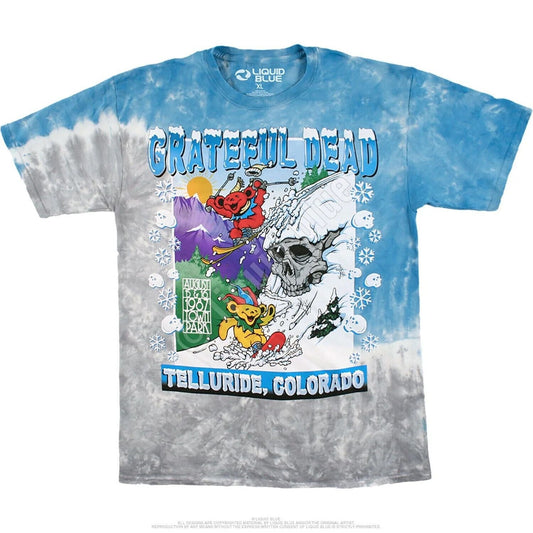 Colorado Ski Grateful Dead Shirt - Liquid Blue Tie Dye Mens T-shirt - NEW