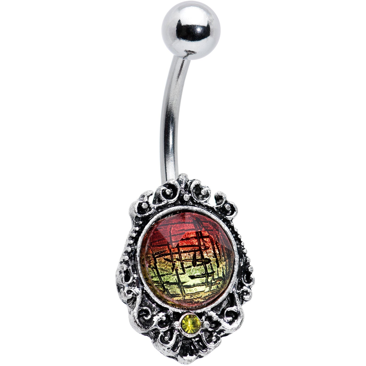 Sunset Tourmaline Orb Belly Ring