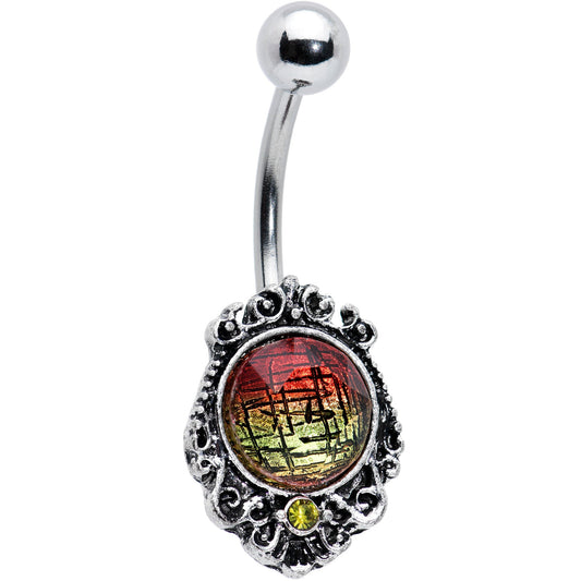 Sunset Tourmaline Orb Belly Ring