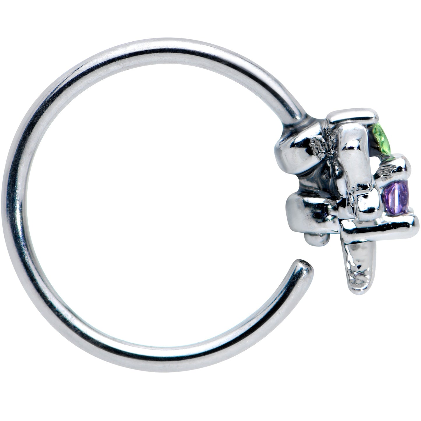 20G 5/16 Green Purple Gem Dragonfly Nose Hoop