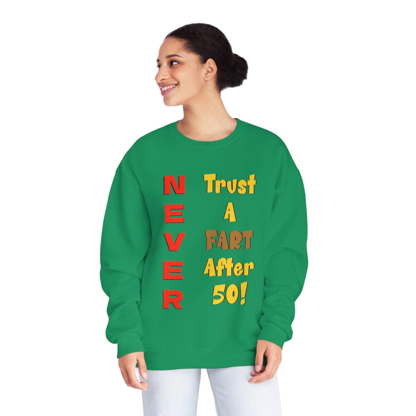 NEVER Trust a Fart After 50! Unisex NuBlend® Crewneck Sweatshirt! - Lizard Vigilante