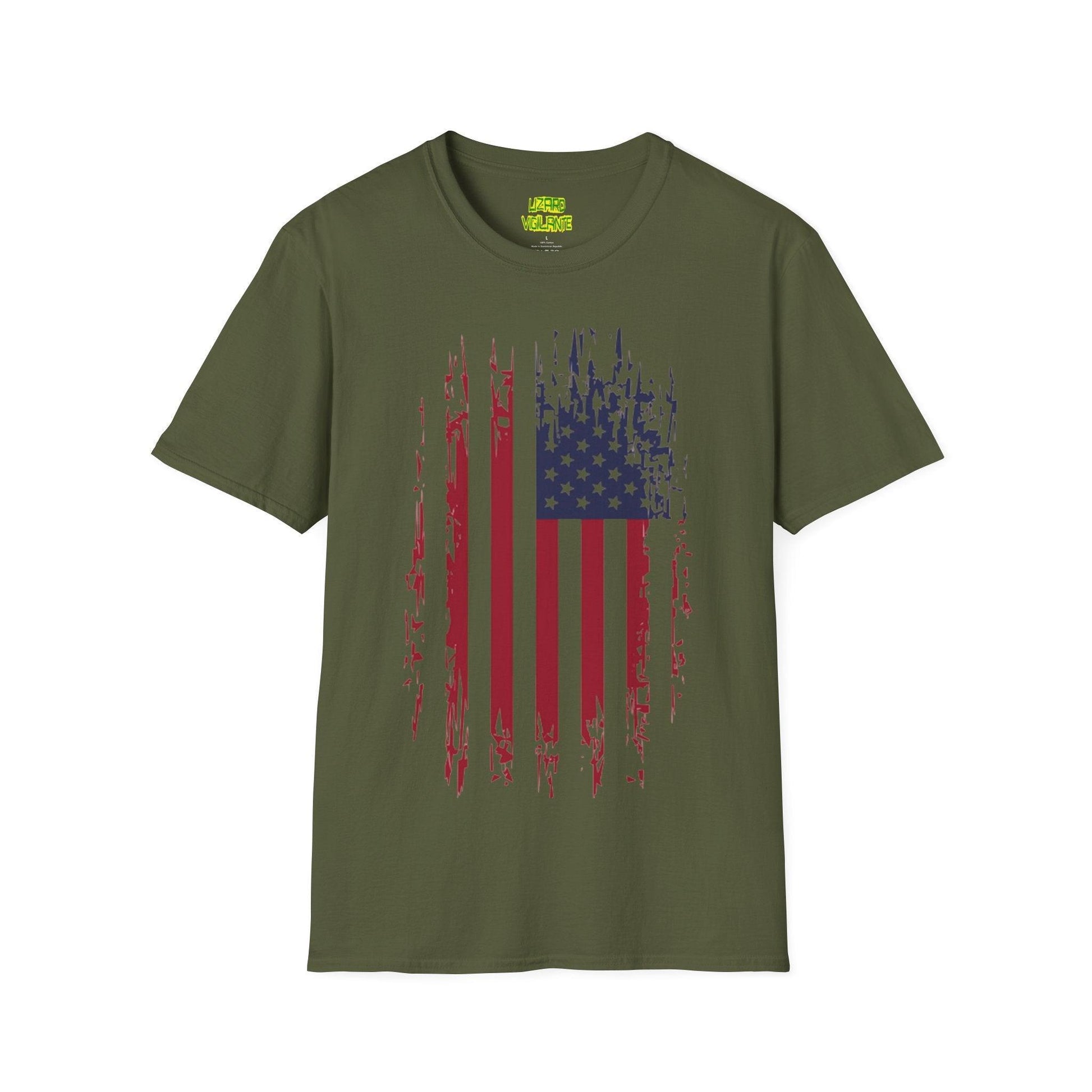 Old Glory Graphic Unisex Softstyle T-Shirt - Lizard Vigilante