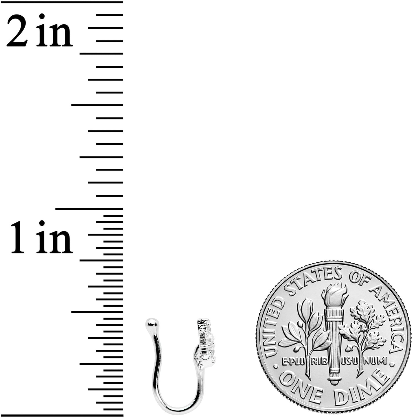 Clear Gem Compass Star Clip On Fake Nose Ring