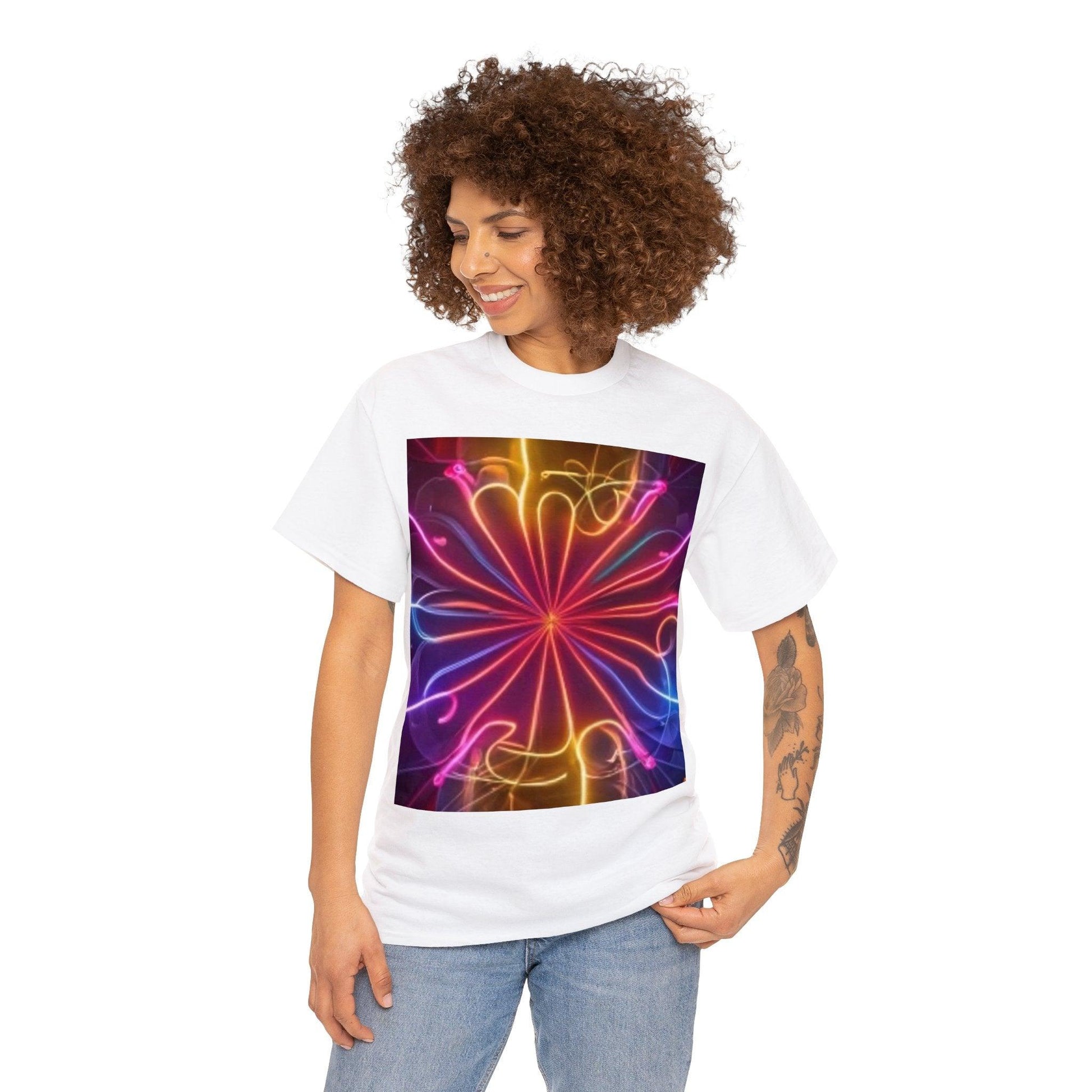 Neon Flower Unisex Heavy Cotton Tee - Lizard Vigilante